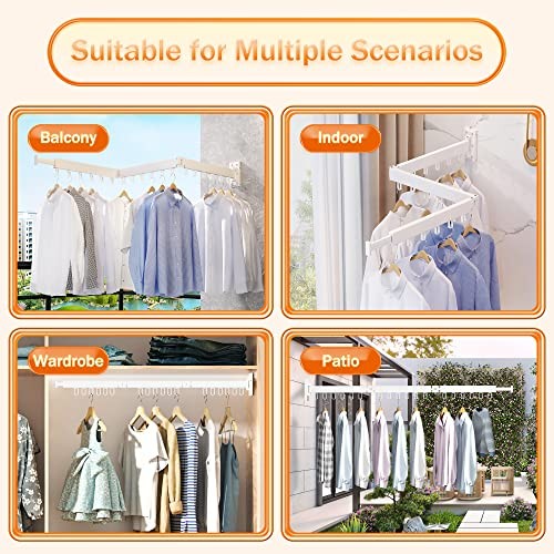 Clothes Drying Rack Wall Mounted,Drying Rack Clothing,Clothes Hanging White