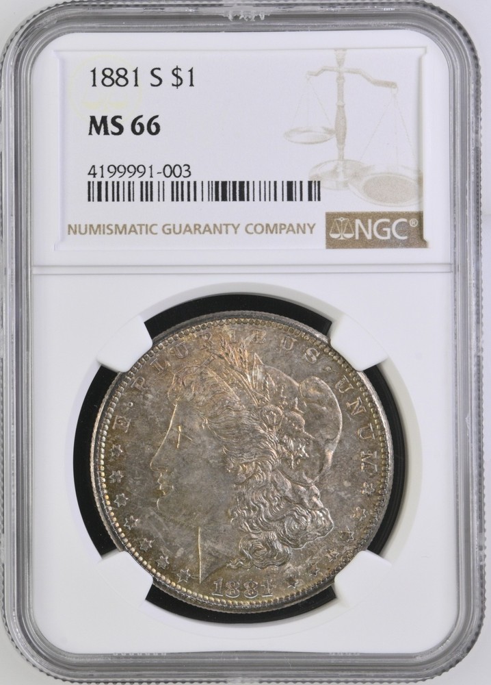 1881 S Morgan Silver Dollar NGC MS-66