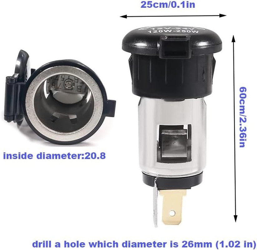 2Pack Car Cigarette Lighter Socket, Juerly Cigarette Lighter Splitter Power Outl