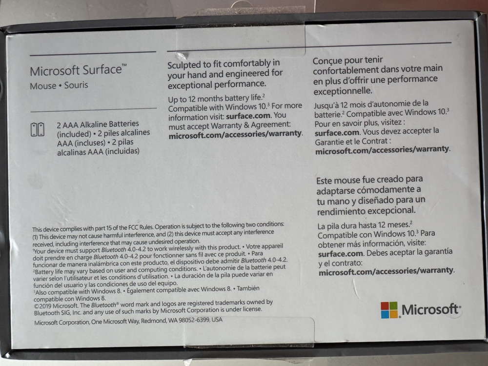 Microsoft - Surface Bluetooth Optical Ambidextrous Mouse - Wireless - Silver Mod