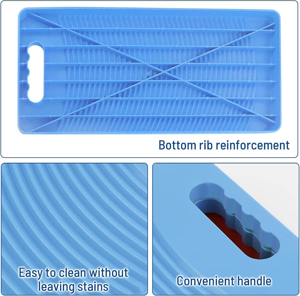 Plastic Rectangle Washboard Washing Clothes Board 50cm Long Blue