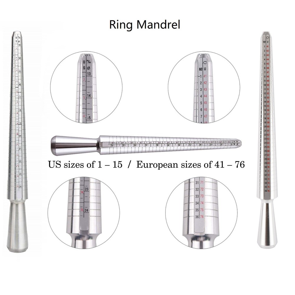 Ring Mandrel Sizer Tool Metal Mandrel Finger Measuring Stick Ring Sizer Guage