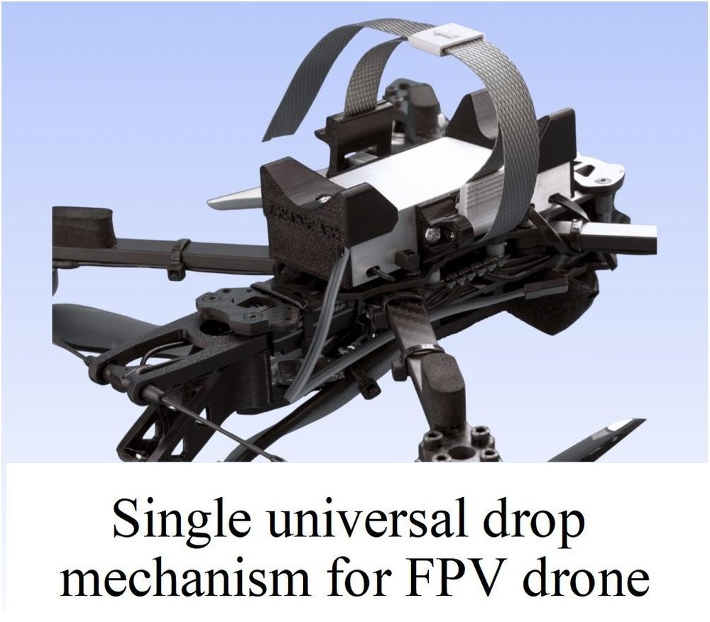 Single Universal FPV Drone Payload Drop System Adjustable Strap Mount