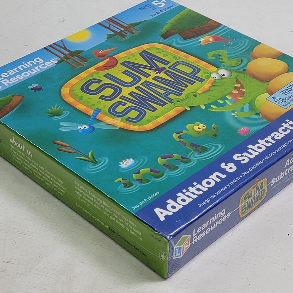 Learning Resources Sum Swamp Addition Subtraction Board Game Ages 5+ Educational