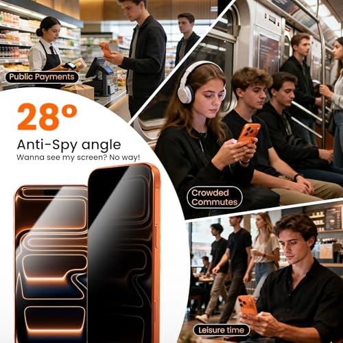 MOCOLL 2 Pack iPhone Screen Protector, privacy screen protector Ultra-Clear 17