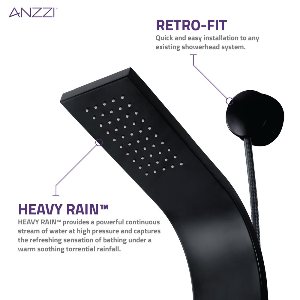 Anzzi SP-AZ078 Aura Thermostatic Shower Panel - Silver