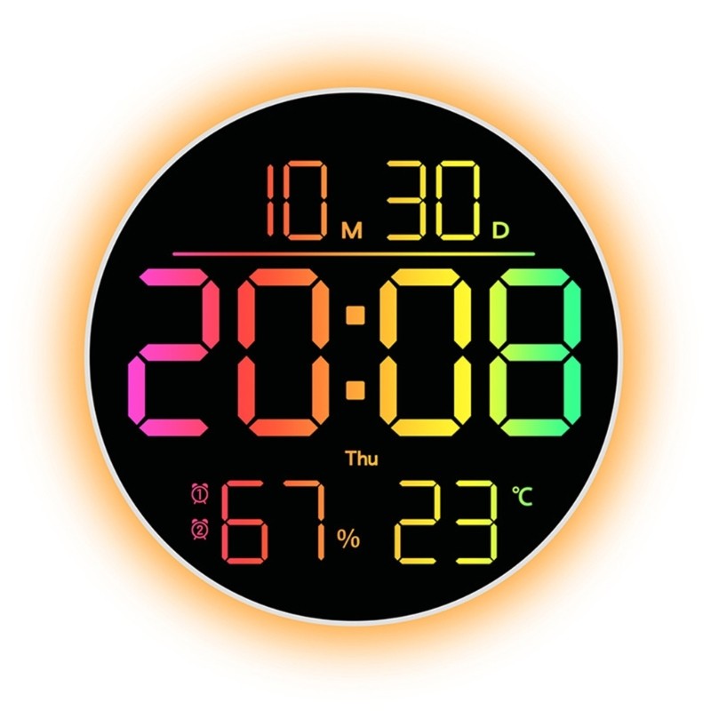 Color Clock Oversized Temperature Display