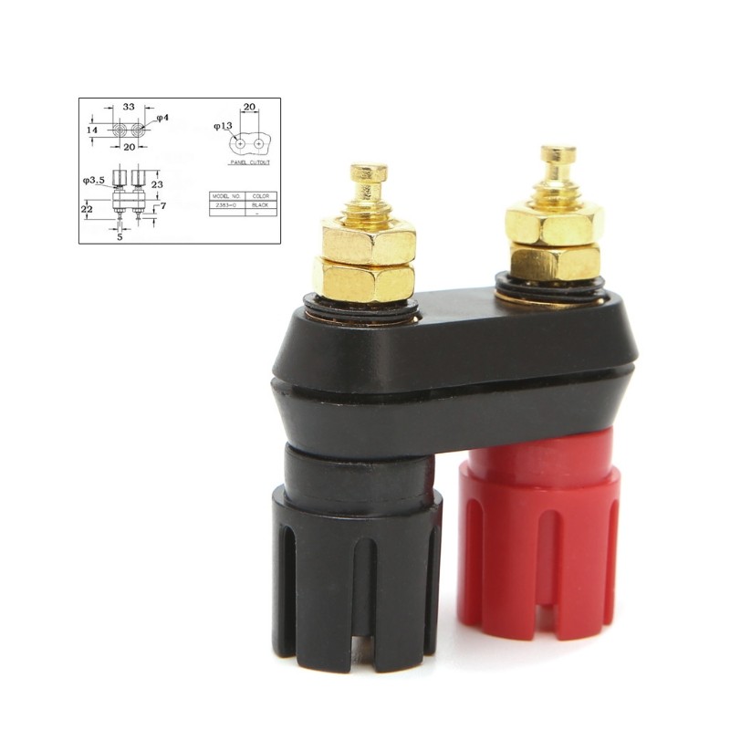 Dual 4mm Banana Plug Jack Socket Binding Post for Speaker Amplifier Terminal