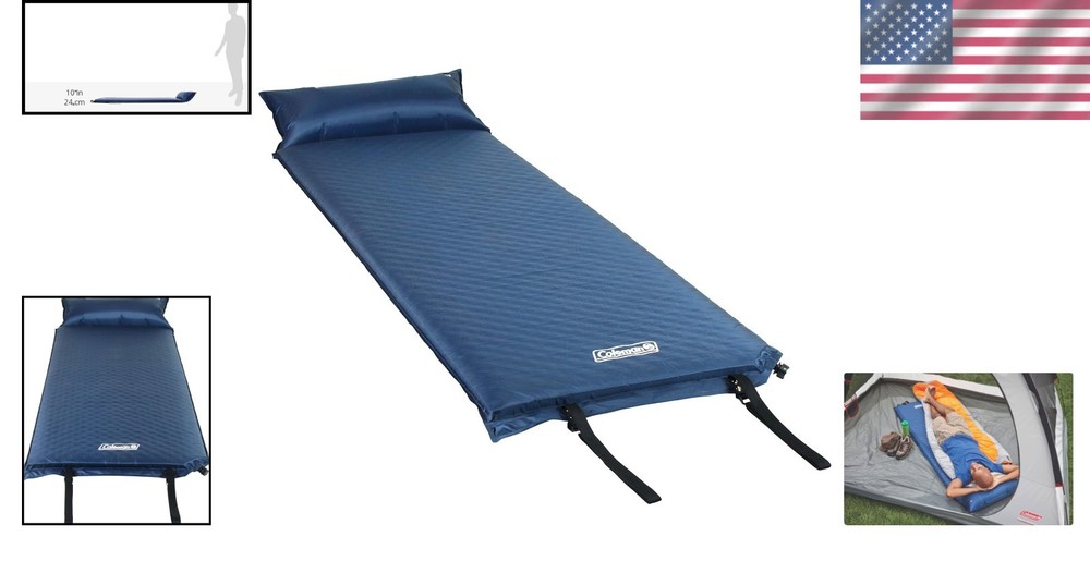 Self-Inflating Sleeping Pad & Pillow, Extra Comfort, Quick Deflate, 76"
