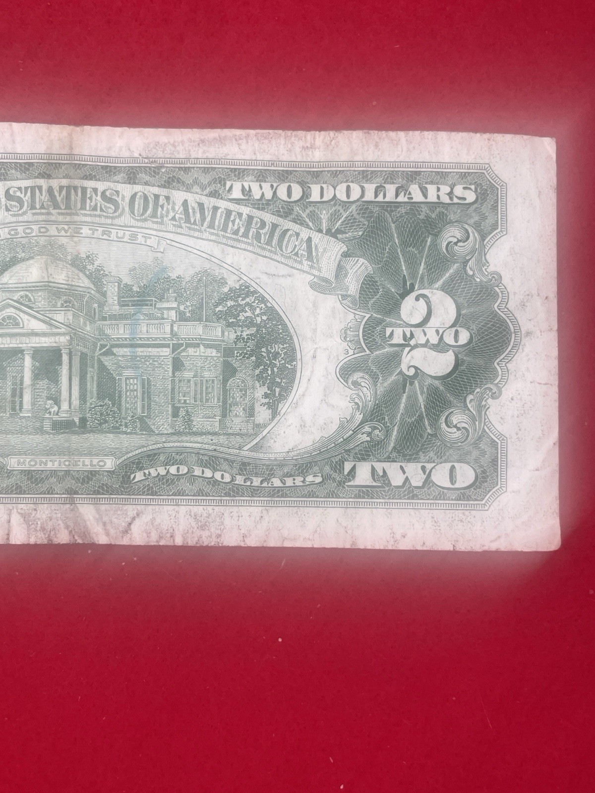 🌴1963 $2 United States Note • Red Seal Bill RARE