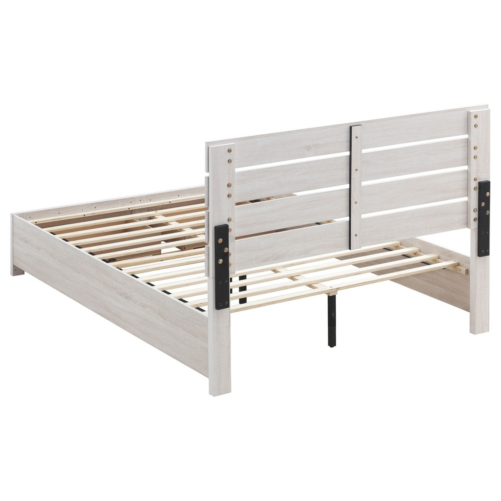 Geary Coastal White Eastern King Storage Panel Bed