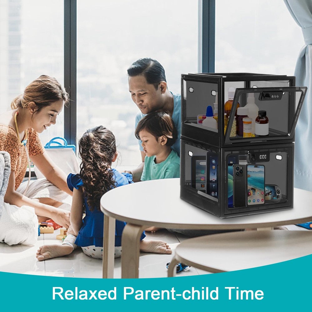 Combination Lock Boxes for Personal Items, Lockable Storage for Office Locker...