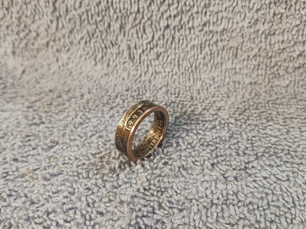 1993  Washington Quarters, Handmade Coin Ring, Size 6   clad