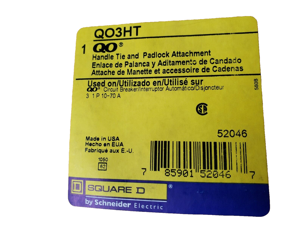 (QTY:3) SQUARE D QO3HT Handle Tie and PADLOCK ATTACHMENT