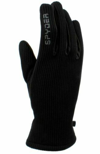 Spyder Men's Leather Palm Black Gloves - Size: Small & Medium