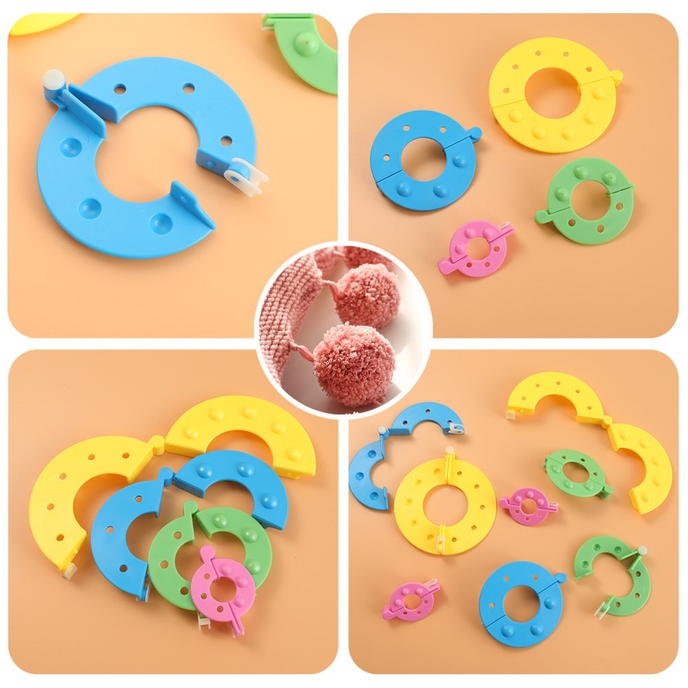 Needle Craft Pompom Set Knitting Maker Pompoms Fluff Ball Makers