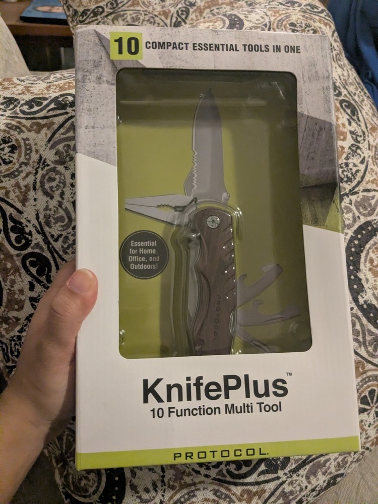 Protocol KnifePlus 10 Function Multi Tool, Stainless Steel, Pliers, Brown