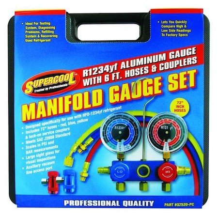 Supercool 37520-Pc Mechanical Manifold Gauge Set, Type Auto