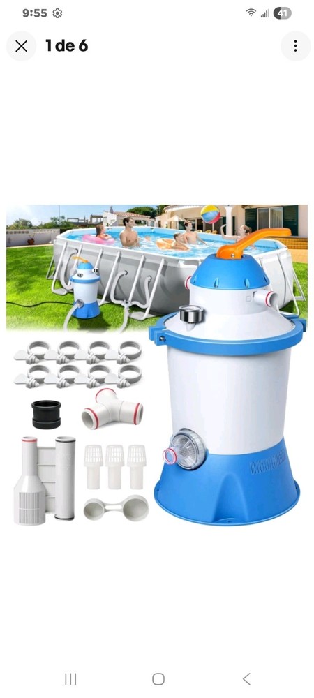1000 GPH Pool Sand Filter Pump for above Ground Pools, Pool Sand Pump with Timer