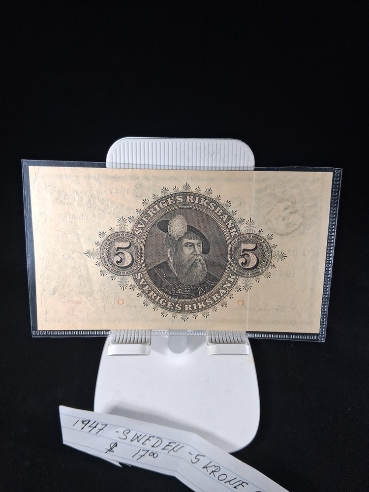 1947 SWEDEN 5 KRONE BANKNOTE