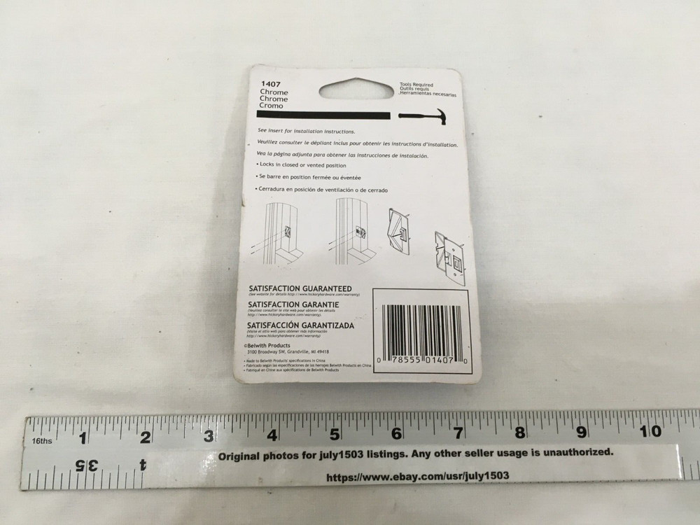 (1) NEW First Watch Window Vent Lock - CHROME - 1407