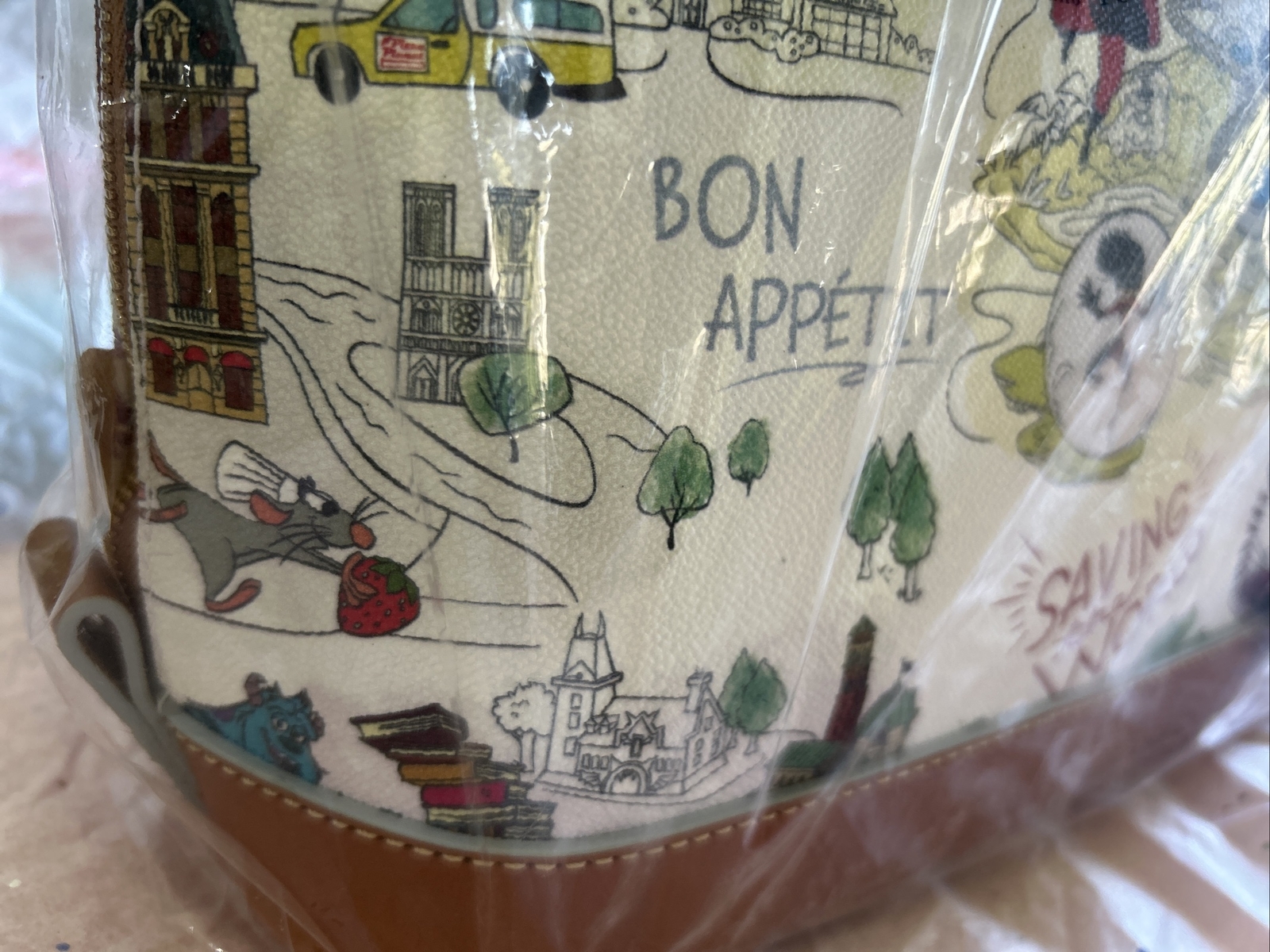 NEW DOONEY BOURKE DISNEYPARKS PIXAR MAP SATCHEL RATATOUILLE INSIDE OUT TOY STORY