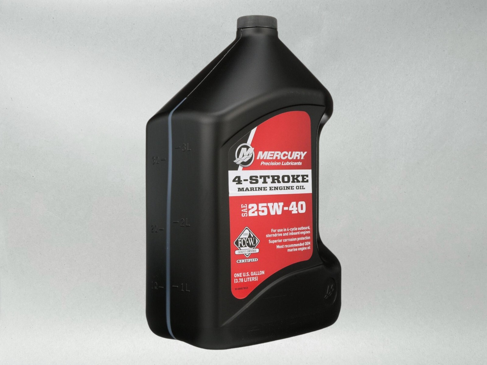 Mercury OEM SAE 25W-40 4-Stroke Marine Engine Oil 1 Gallon 8M0078628-2PACK