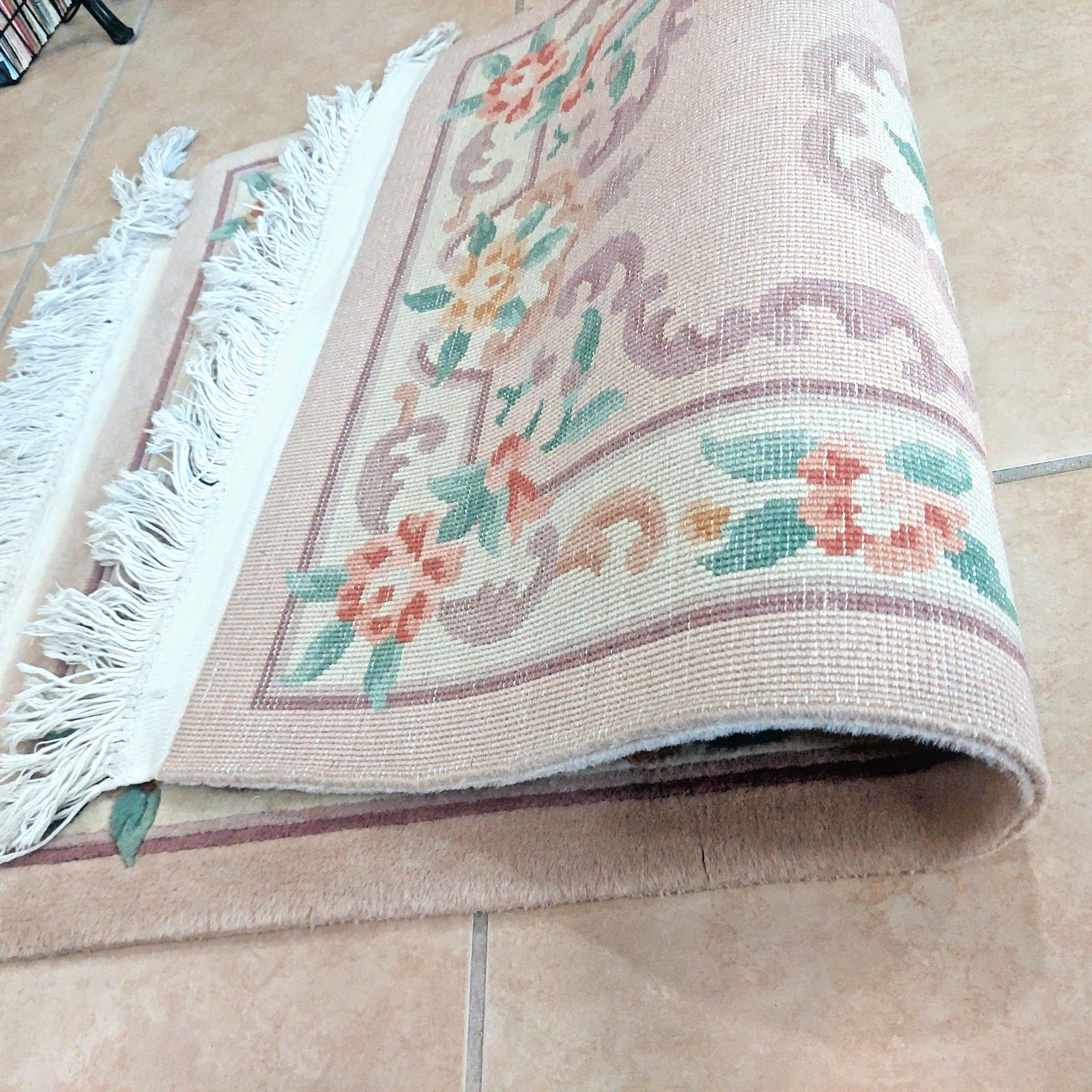 2'3 x 3'6 Chinese Aubusson Medallion Oriental Rug Floor Runner Hand-knotted Wool