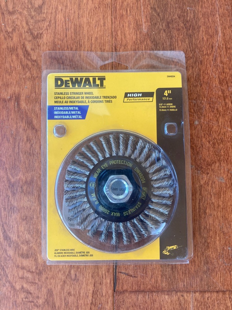 NEW Dewalt 4 Inch High Performance Stainless Stringer Wheel DW49204