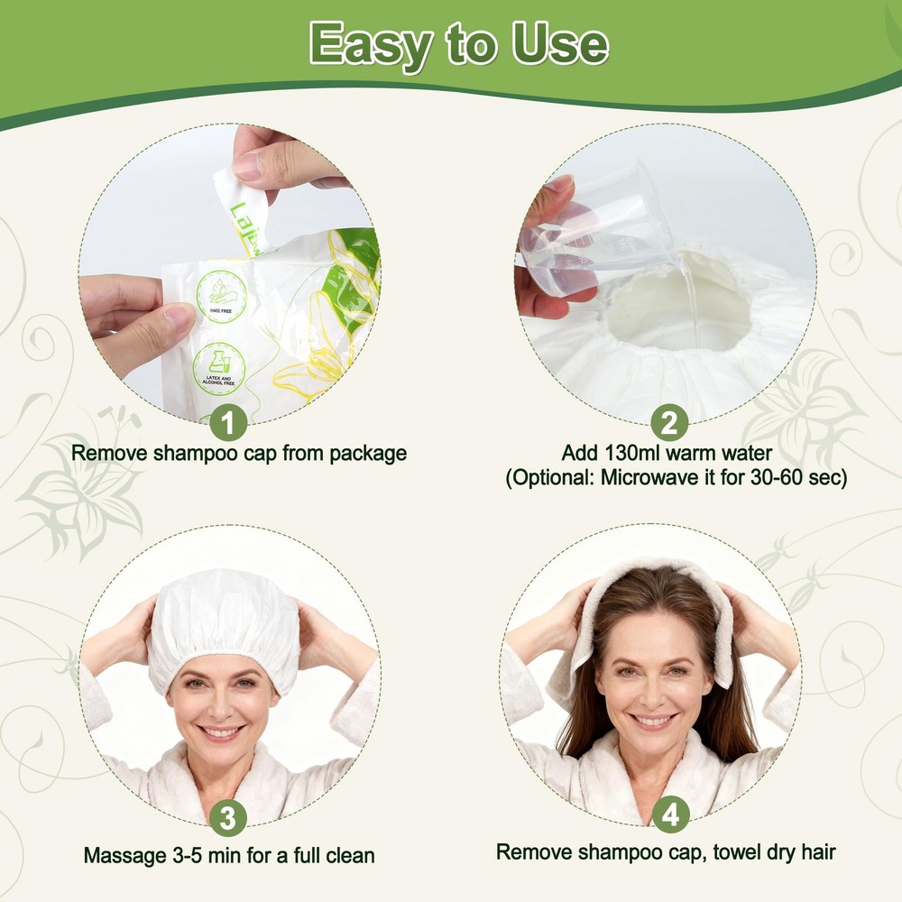 10 pack Shampoo Caps No Need Rinse