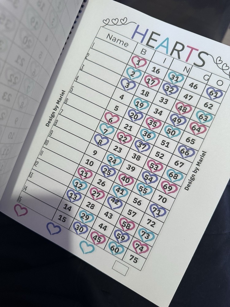 Note pad Bingo lines pull tabs book