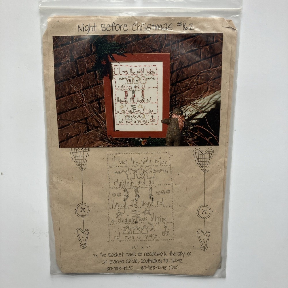 The Basket Case Needlework Therapy Kit Pattern #162 Night Before Christmas