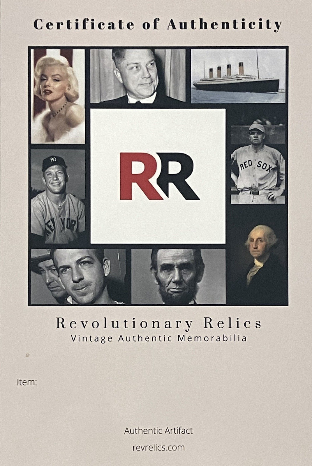 President George Washington Authentic Brick Relic w/ COA Revolutionary War /99