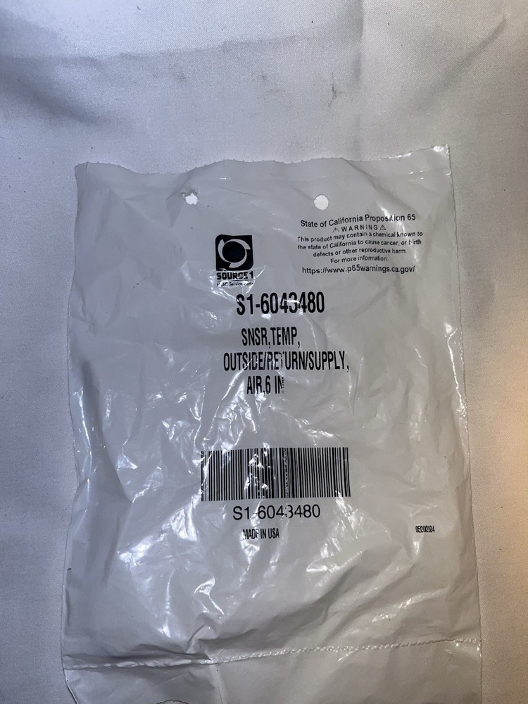 S1-6043480 Temperature Sensor, Outside, Return, Air Supply, 6””