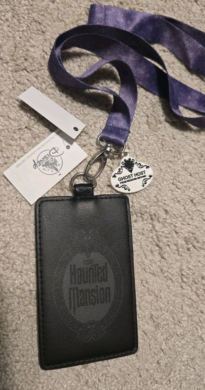 NEW Disney Parks Loungefly Haunted Mansion Ghost Host Lanyard ID Cardholder NWT