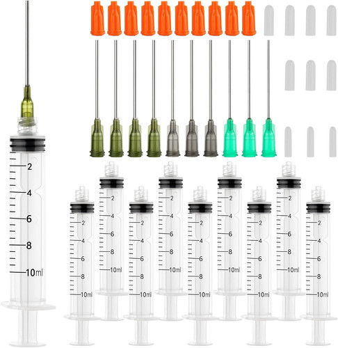 10ml Glue Applicator Syringe with 14G 16G 18G Blunt Tip Needle and Cap,...
