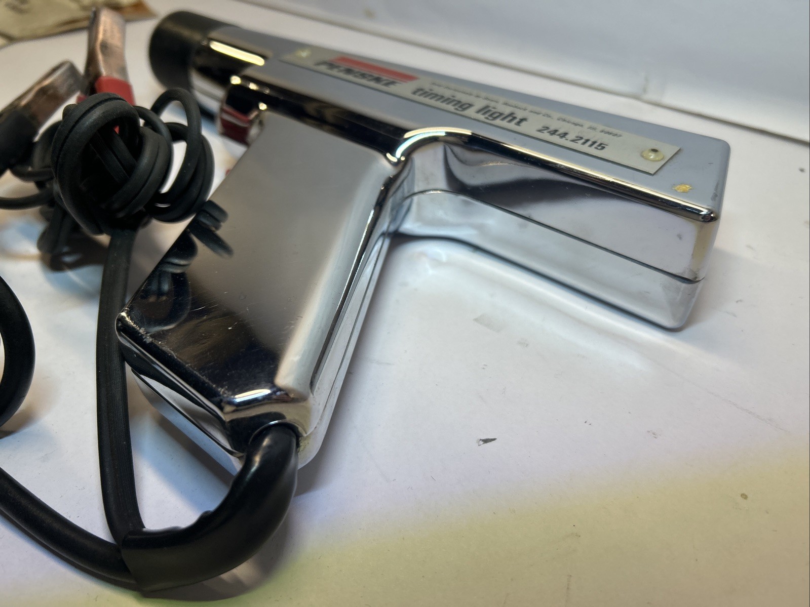 Vintage Sears Roebuck Penske Chrome Power Auto Timing Light Gun 244.2115 Manual