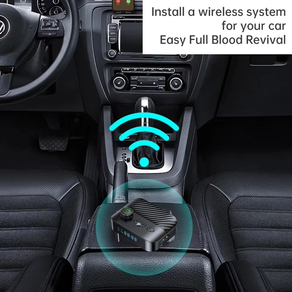 Bluetooth 5.3 Adapter Home Stereo Low Latency Music AUX RCA Speaker Car Stereo