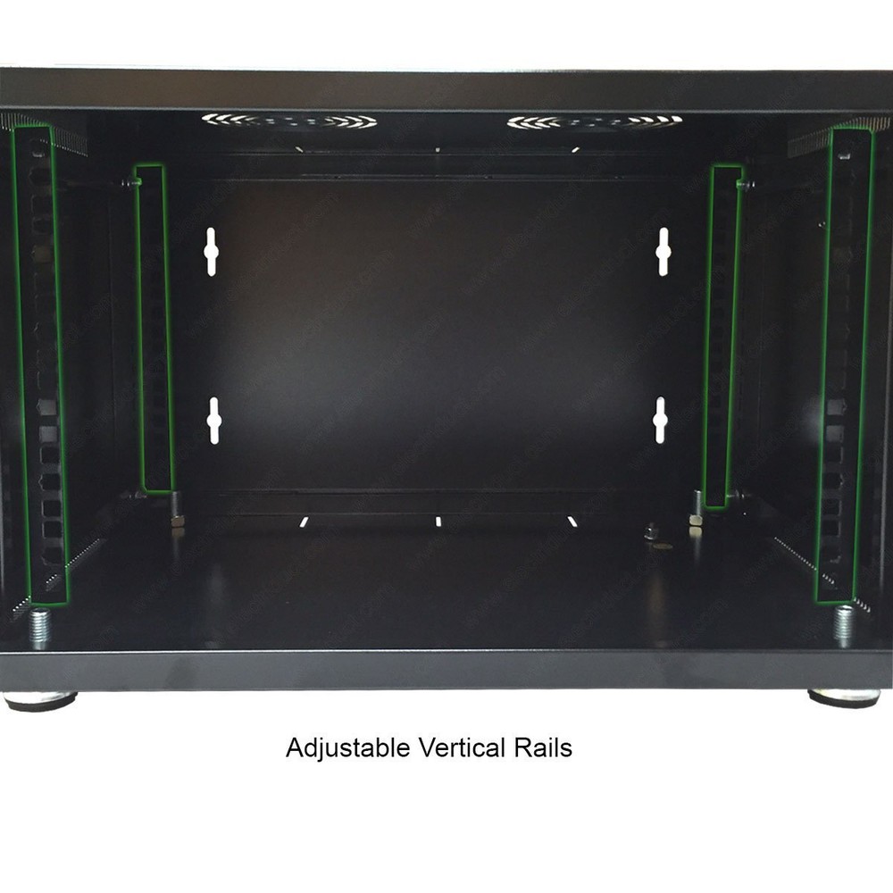 12U E-Pro Series Wall Mount Cabinet Rack Enclosure - Black - Electriduct