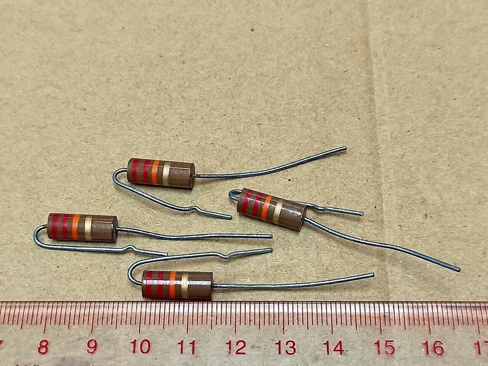 4 pcs Riken Ohm RM 22k 1W carbon resistor