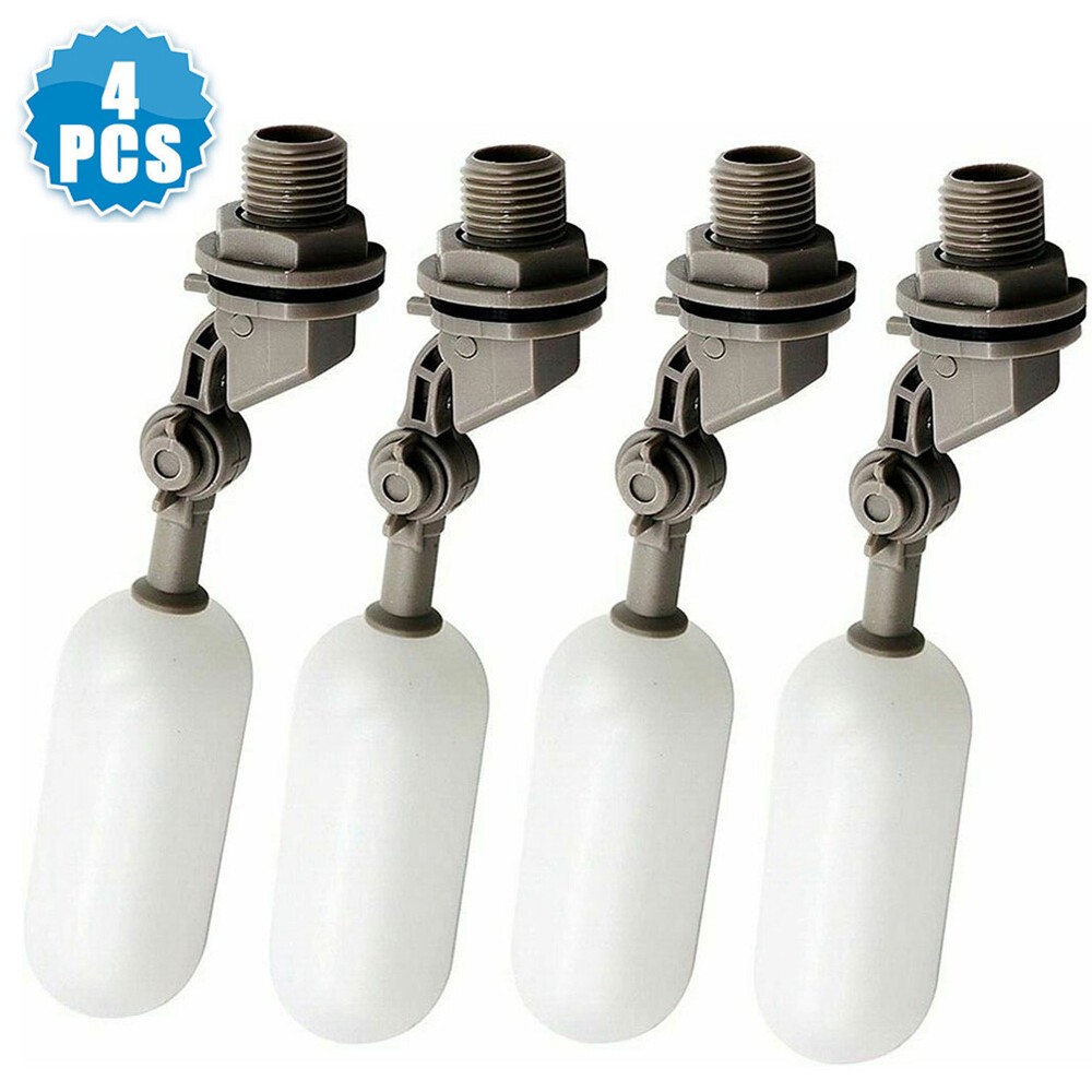 4 Pack Water Float Valve with Adjustable Arm Plastic Water Filter Float 1/2 Inch