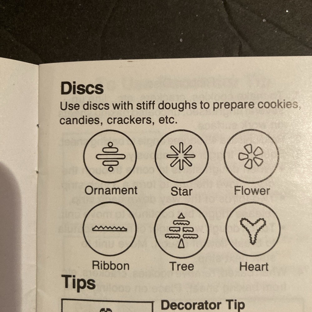 Proctor Silex Plus Super Shooter Replacement Cookie Press Discs From G0123 6 Pc