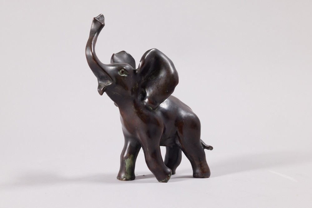 M. LeVerrier Bronze baby elephant bookend-signed