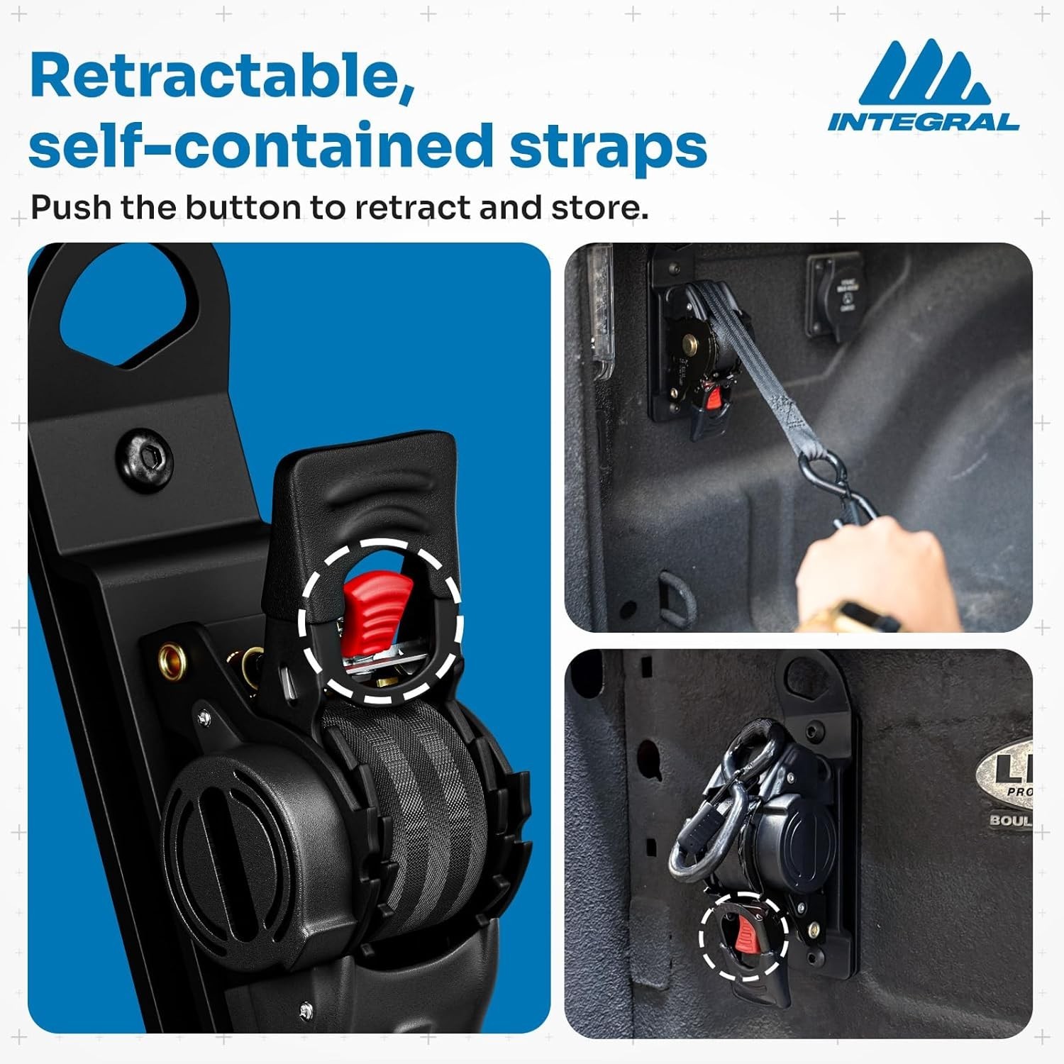 SET OF TWO-Integral Straps FITS: RAM 2500/3500 2019-2026 Bed Mounted Retractable