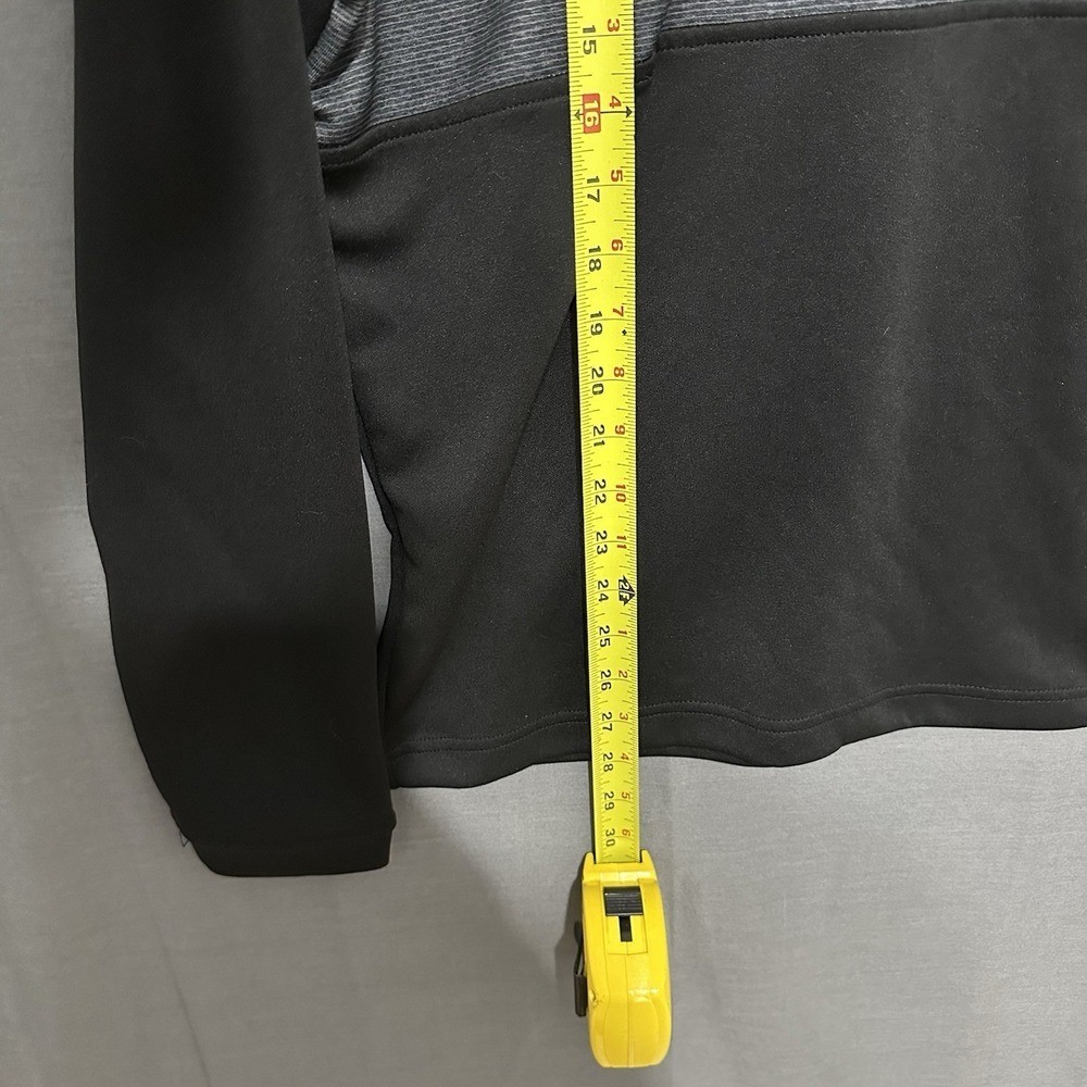 Pebble Beach Mens Dry-Luxe Performance 1/4 Zip Pullover Black Grey Medium