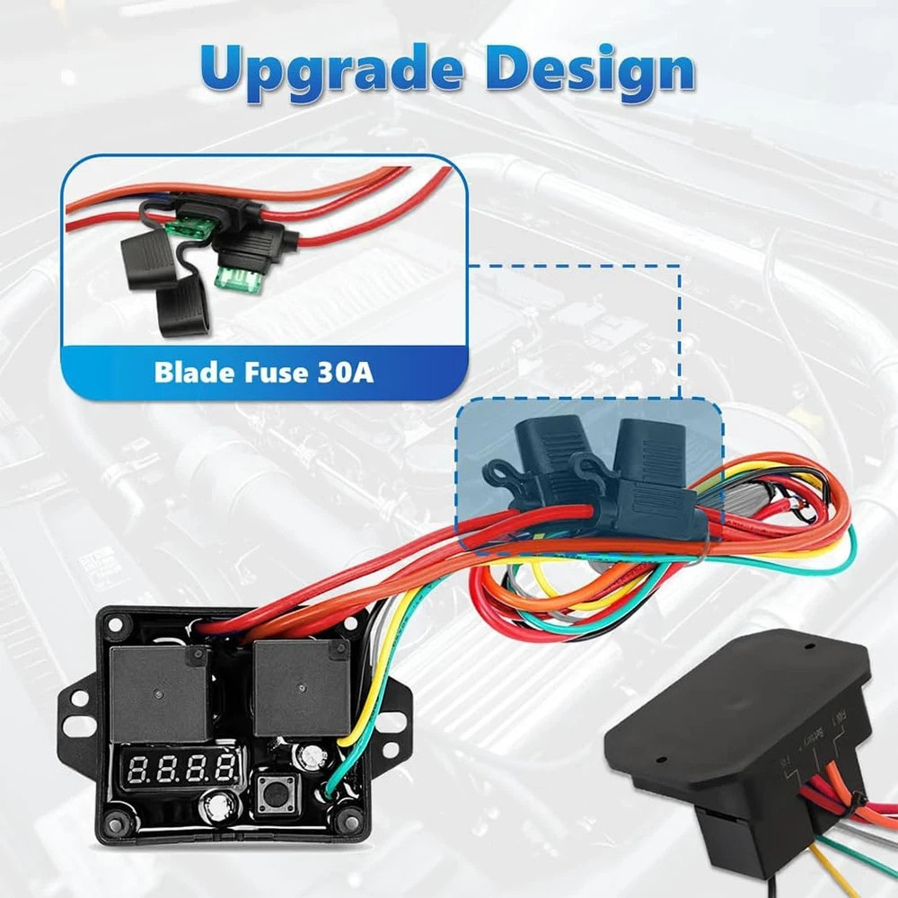 Digital Electric Radiator Fan Controller Kit with Adjustable Temp Range
