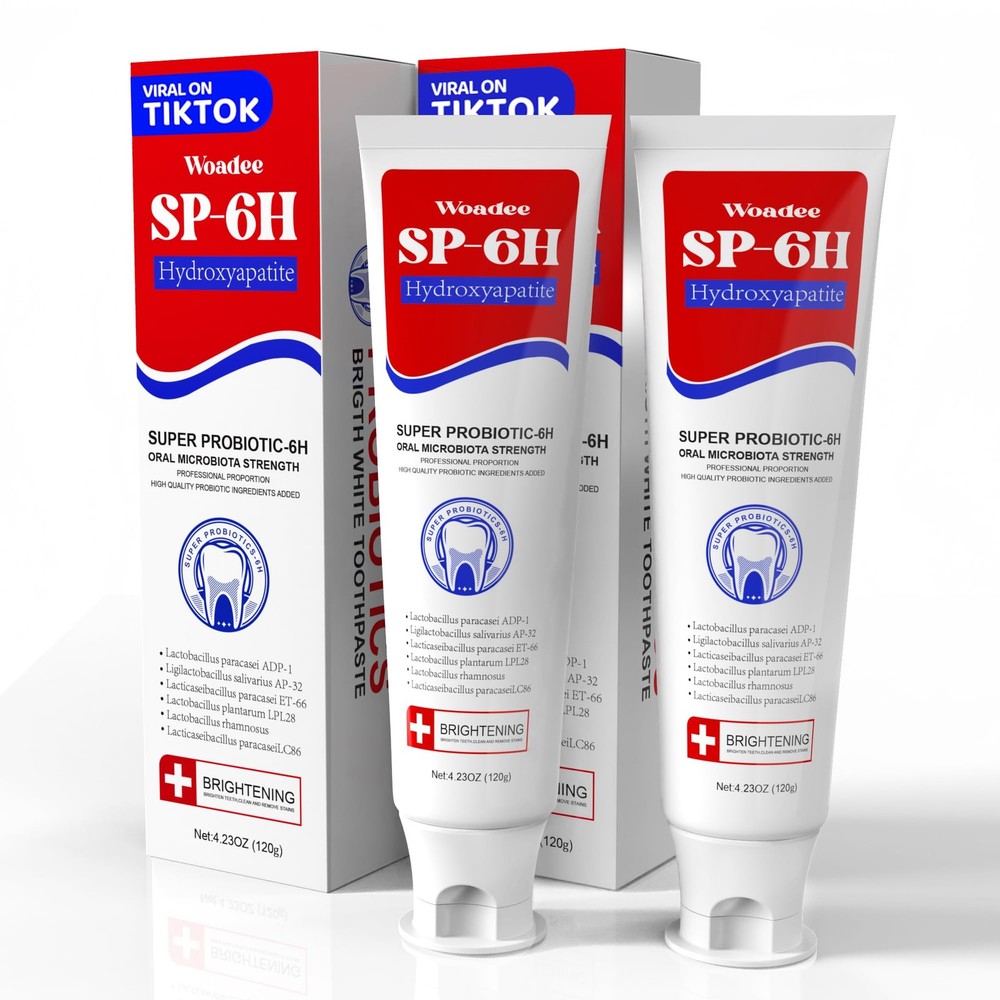 2 PackSP-6 Hydroxyapatite Toothpaste, SP-6 Probiotic Whitening Toothpaste,6 Prob