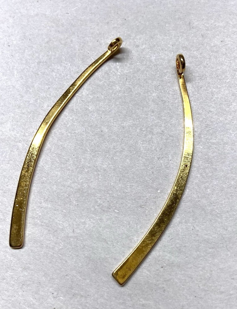 48x Gold Plate - Lg Abstract Drop- 2" long