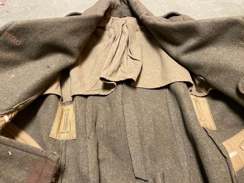 ORIGINAL WWII BRITISH MADE M1938 "CUT DOWN" OVERCOAT COAT-LARGE/XLARGE 46R