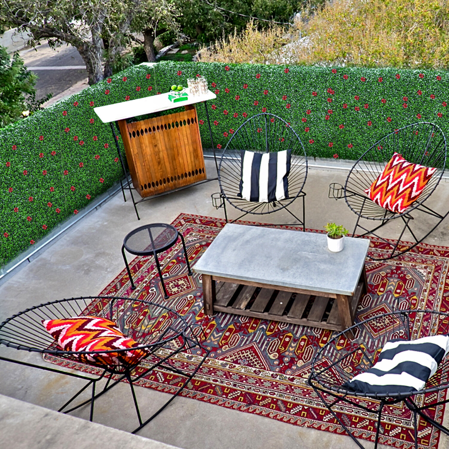 40"x40" Artificial Faux 3D Mix Leaf Privacy Fence Screen Decor Panel Hedge V1